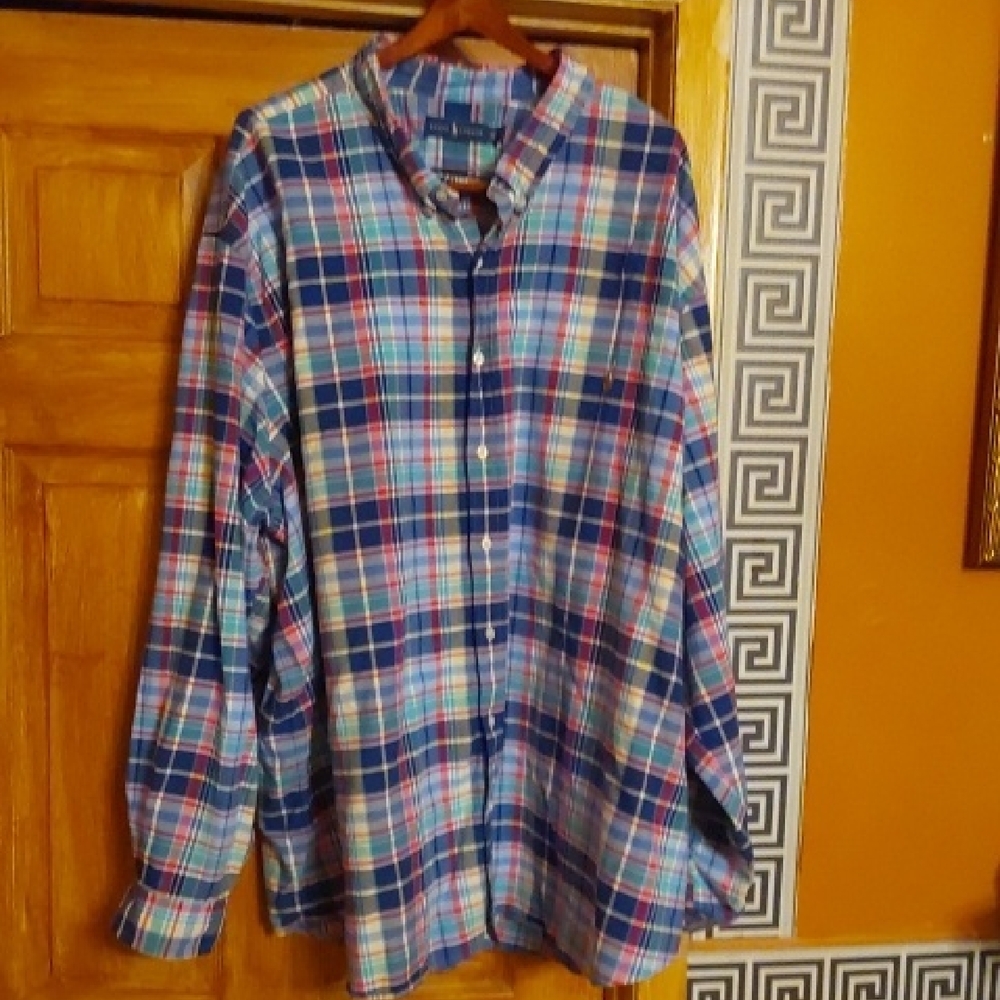 Polo Ralph Lauren Button Dwn Size 5xb Plaid Colors N Colored Classic Pony